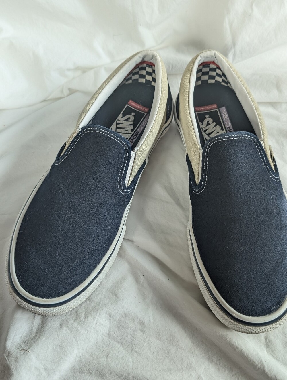 Vans Popcush Slip-On Suede & Canvas Duracap Pro in Navy Blue